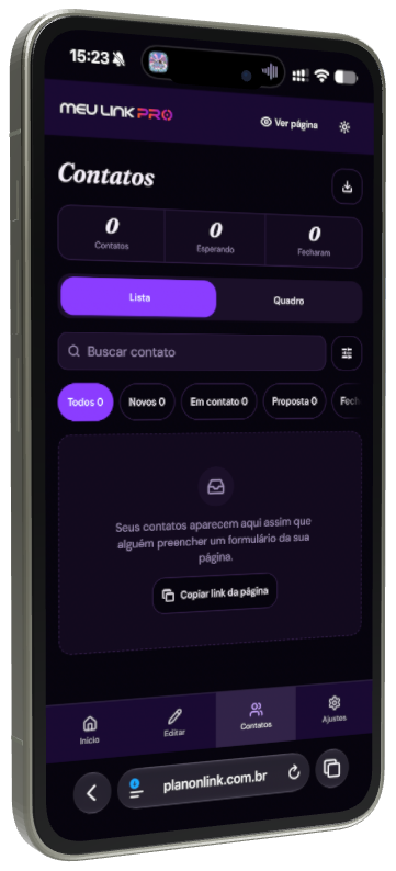 Organização de contatos no Meu Link Pro